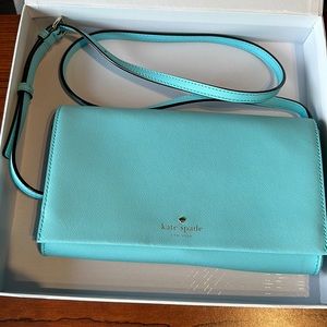 Kate Spade crossbody/clutch Tiffany blue